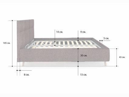 Кровать Сонум Bella Кашемир Латте 140х200