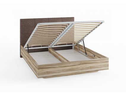 Кровать Сонум Victoria Ясень Ориноко + Кашемир Бежевый (с подъемным механизмом) 80х190