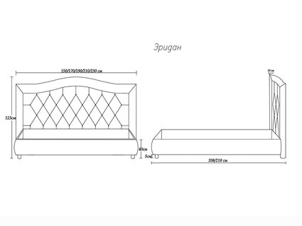 Кровать Димакс Эридан Агат с подъемным механизмом 200х200